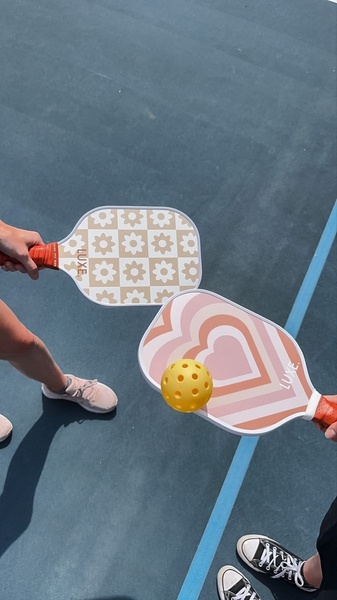 pickleball paddle, pickleball racket, pickleball gear, athletic paddle, sports racket, new arrival, brand awareness, lifestyle, playful, fresh, blue, neutral, pink